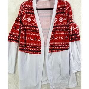 Cardigan Reindeer Christmas  Side Pockets oversized Sm New No Brand Knit